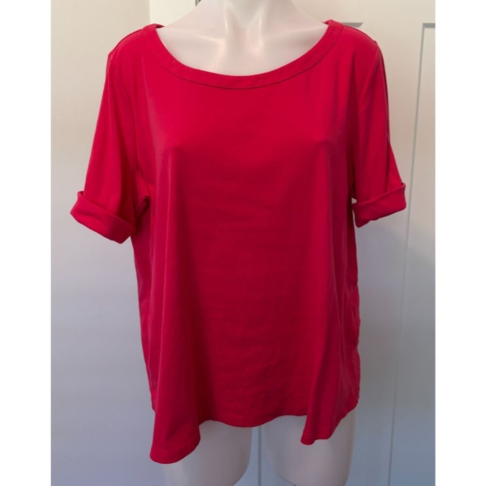 TALBOTS Womens Weekend Tee TOP Short Sleeve Pink Size 2X